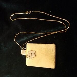 10kt gold frog kawaii symbol charm on a 10kt gold chain